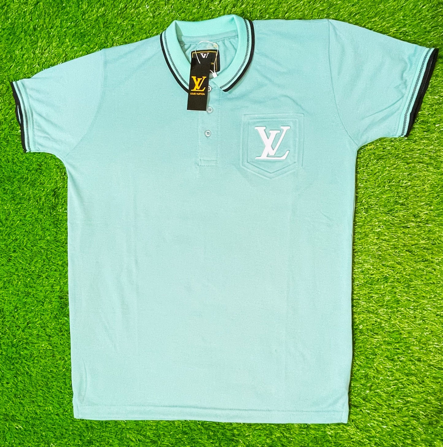 VL Half Sleeve Light Aqua T Shirt For Men